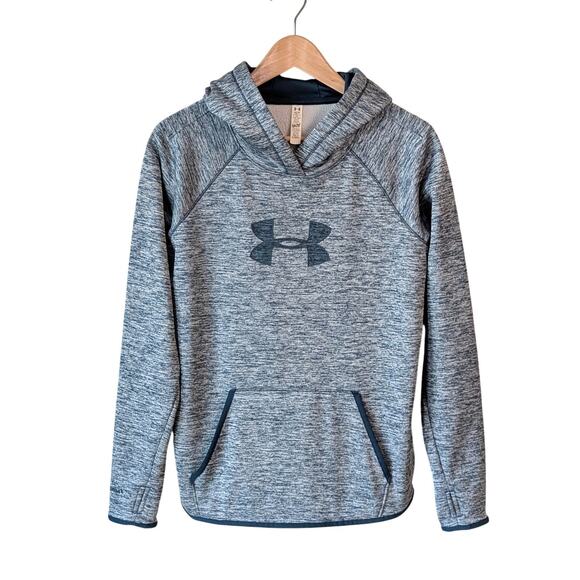 Under Armour Fleece Storm Hoodie Womens Small ColdGear Sweatshirt Heather Green - Picture 2 of 10